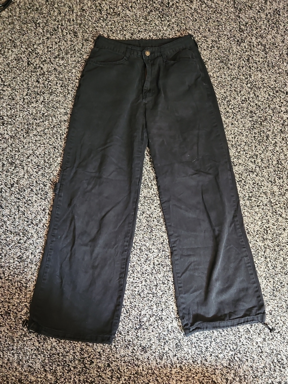 Wide Leg High Waist Black Jeans